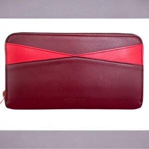 Bottega Veneta Burgundy and Red Leather Wallet
